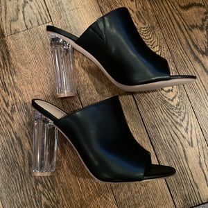 Black and Clear heeled Pumps